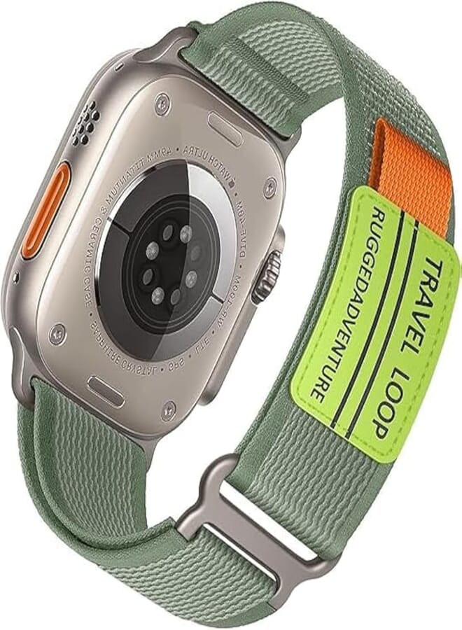 Dado Modified Nylon Strap Compatible with Apple watch Series Ultra 2 | 9 | 8 Ultra | 8 | 7 | 6, 49/45/44/42 mm, Breathable Nylon Strap with Buckle adhesive closing